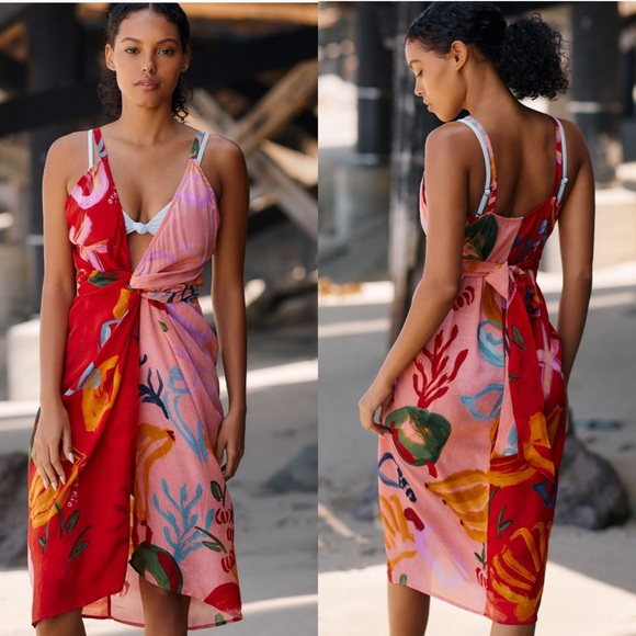 FARM Rio Dresses & Skirts - FARM RIO Mixed Fruits Cover-Up Midi Dress
